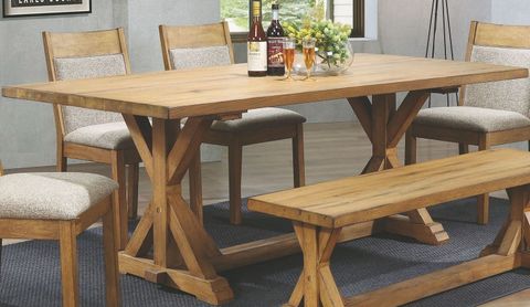 Douglas Vintage White Oak Rectangular Dining Table From Coaster ... within Maintaining the beauty and durability of your rectangular oak dining table with bench